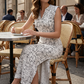 👗Rochie lungă fără mâneci, cu decolteu în V și fante laterale, pentru femei