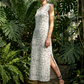 👗Rochie lungă fără mâneci, cu decolteu în V și fante laterale, pentru femei