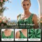 Rochie casual pentru femei, cu croială lejeră, decolteu în U și fără mâneci