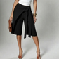 Pantaloni culottes eleganți pentru femei, cu talie încrucișată și croi larg