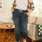 Pantaloni de jogging casual din denim, cu șnur, pentru femei