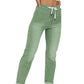 Pantaloni de jogging casual din denim, cu șnur, pentru femei