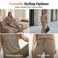 👕Tricou slim fit pentru femei – guler în V cu revere, material răcoros, culori uni 🌿