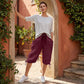 👖🌬️ Pantaloni capri casual, cu șnur de strângere și buzunare