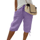 👖🌬️ Pantaloni capri casual, cu șnur de strângere și buzunare