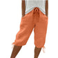 👖🌬️ Pantaloni capri casual, cu șnur de strângere și buzunare