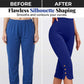 Pantaloni capri elastici cu efect de modelare a taliei – talie înaltă, elasticitate în 4 direcții, detalii elegante 🌼