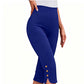 Pantaloni capri elastici cu efect de modelare a taliei – talie înaltă, elasticitate în 4 direcții, detalii elegante 🌼