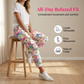 Pantaloni casual pentru femei cu imprimeu floral și cordon de strângere