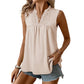 👚Bluză fără mâneci cu buline – decolteu în V din dantelă, cu volane, croială babydoll 🌼