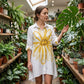 Rochie-cămașă cu nasturi și imprimeu floral pentru femei