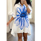 Rochie-cămașă cu nasturi și imprimeu floral pentru femei