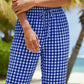 Pantaloni capri în carouri pentru femei, de vară