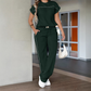 Set de top casual cu mânecă scurtă și pantaloni evazați pentru femei