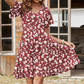 Rochie cu imprimeu floral și decolteu în V pentru femei
