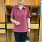 Bluză pentru femei cu mâneci scurte, în culori uni