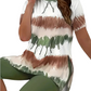 🌺😍Set de top cu mânecă scurtă și pantaloni scurți, cu imprimeu contrastant pentru femei