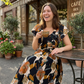 Rochie maxi plisată cu imprimeu floral retro pentru femei