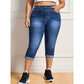 👖 Pantaloni capri elastici cu talie înaltă pentru femei