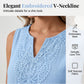 👗Rochie casual de vară, respirabilă – țesătură moale, cu decupaj în V brodat