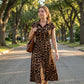 Rochie elegantă pentru femei cu imprimeu leopard și guler răsfrânt🐆👗