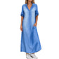 Rochie lungă din denim spălat, cu croială largă, pentru femei