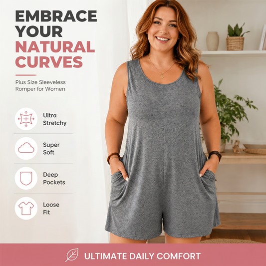 👗 Salopetă fără mâneci pentru femei, mărimi mari, cu buzunare – Lejeră, Confortabilă, Versatilă ✨