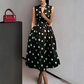 👗Rochie fără mâneci, cu decolteu în V și buline, pentru femei✨