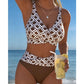 Set de bikini din două piese, cu talie înaltă, pentru femei
