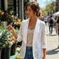 👗Blazer elegant din dantelă cu imprimeu floral pentru femei