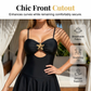 Costum de baie tip rochie pentru femei, cu decupaje și detaliu în formă de stea de mare