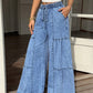 Pantaloni din denim pentru femei, cu talie înaltă și croi larg