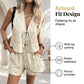 👚Set de vară pentru femei cu vestă cu legătură în față și pantaloni scurți 🩳