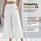 Pantaloni casual pentru femei, cu croială largă și picior drept