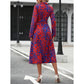 👗 Rochie-cămașă cu imprimeu multicolor – curea la talie, tăietură la tiv, confort pe tot parcursul zilei 🌸