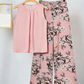 Set pentru femei compus din un top cu imprimeu floral și pantaloni cu croi larg