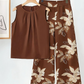 Set pentru femei compus din un top cu imprimeu floral și pantaloni cu croi larg