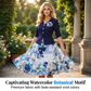 Rochie elegantă cu mâneci scurte și imprimeu floral pentru femei