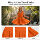 🧡Rochie de vară pentru femei, cu decolteu în V, bretele cu volane, croi în A, în straturi, rochie mini de petrecere