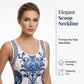 Rochie lungă clasică pentru femei, cu imprimeu floral