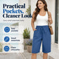 Pantaloni scurți tip bermuda pentru femei, cu croială largă