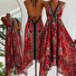 🏵️Noutăți💕Rochie maxi boho cu decolteu adânc în V și gât halter pentru femei
