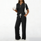 Set de 2 piese: Top și Pantaloni Tricotați cu Nervuri pentru Femei