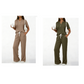 Set de 2 piese: Top și Pantaloni Tricotați cu Nervuri pentru Femei