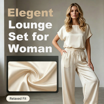 Set elegant pentru femei, compus din un top și pantaloni cu croi larg
