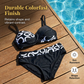 🌺👙 Bikini din două piese, cu imprimeu și efect de modelare –🌊 pernițe detașabile, talie înaltă care acoperă abdomenul –  plată la livrare💕