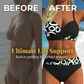 🌺👙 Bikini din două piese, cu imprimeu și efect de modelare –🌊 pernițe detașabile, talie înaltă care acoperă abdomenul –  plată la livrare💕