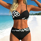 🌺👙 Bikini din două piese, cu imprimeu și efect de modelare –🌊 pernițe detașabile, talie înaltă care acoperă abdomenul –  plată la livrare💕