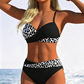 🌺👙 Bikini din două piese, cu imprimeu și efect de modelare –🌊 pernițe detașabile, talie înaltă care acoperă abdomenul –  plată la livrare💕