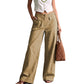 Pantaloni Casual din Bumbac și In, Lejeri, pentru Femei